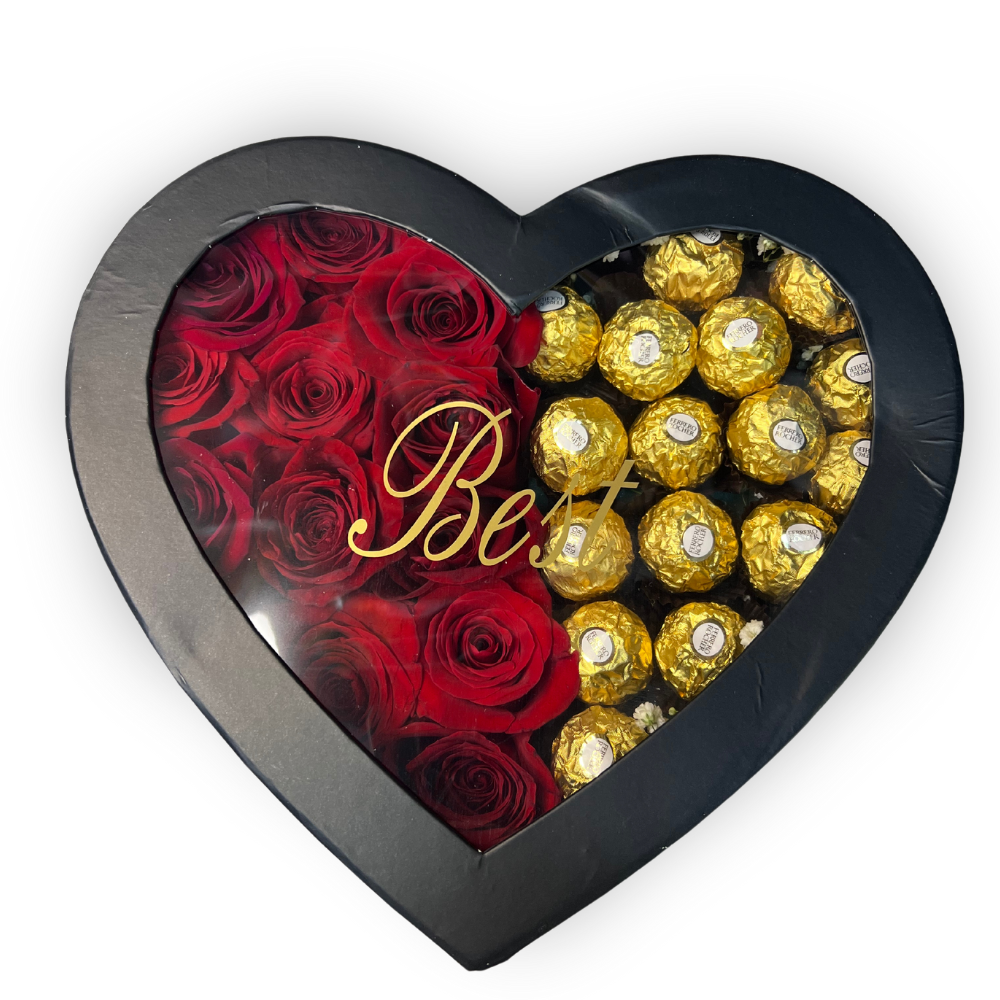 Corazón de rosas y bombones L